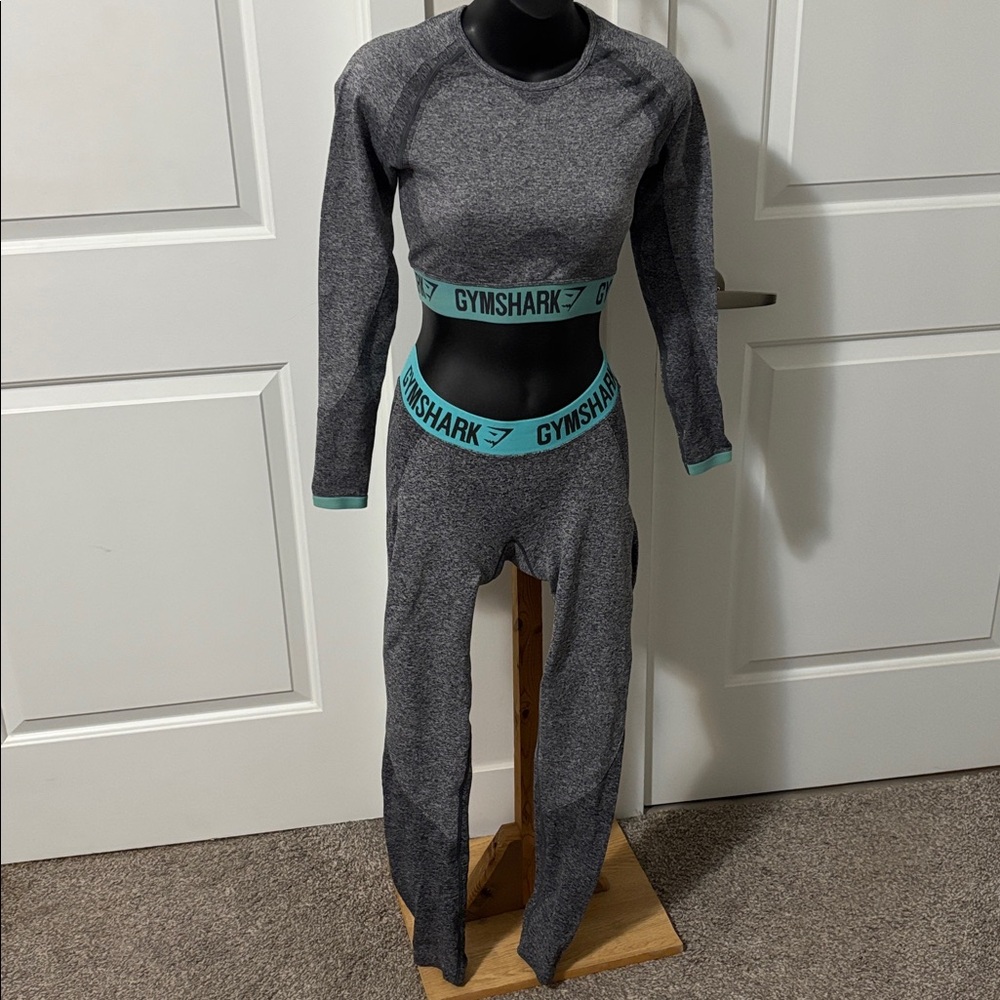 Gymshark Gray and Aqua Workout Set